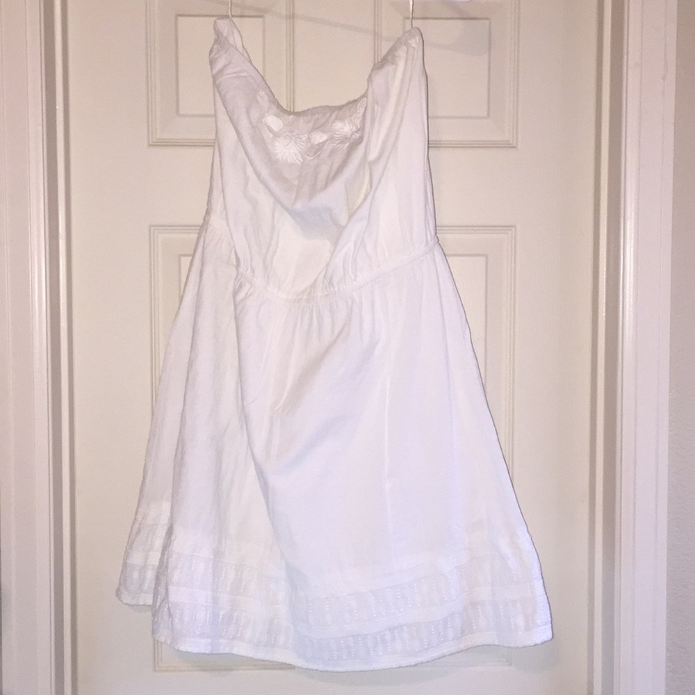 White Strapless Beach Dress